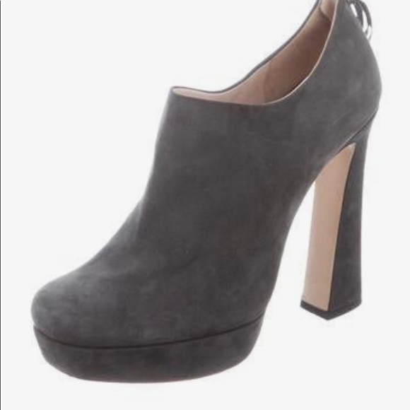 Miu Miu Gray Suede Booties - Picture 4 of 13